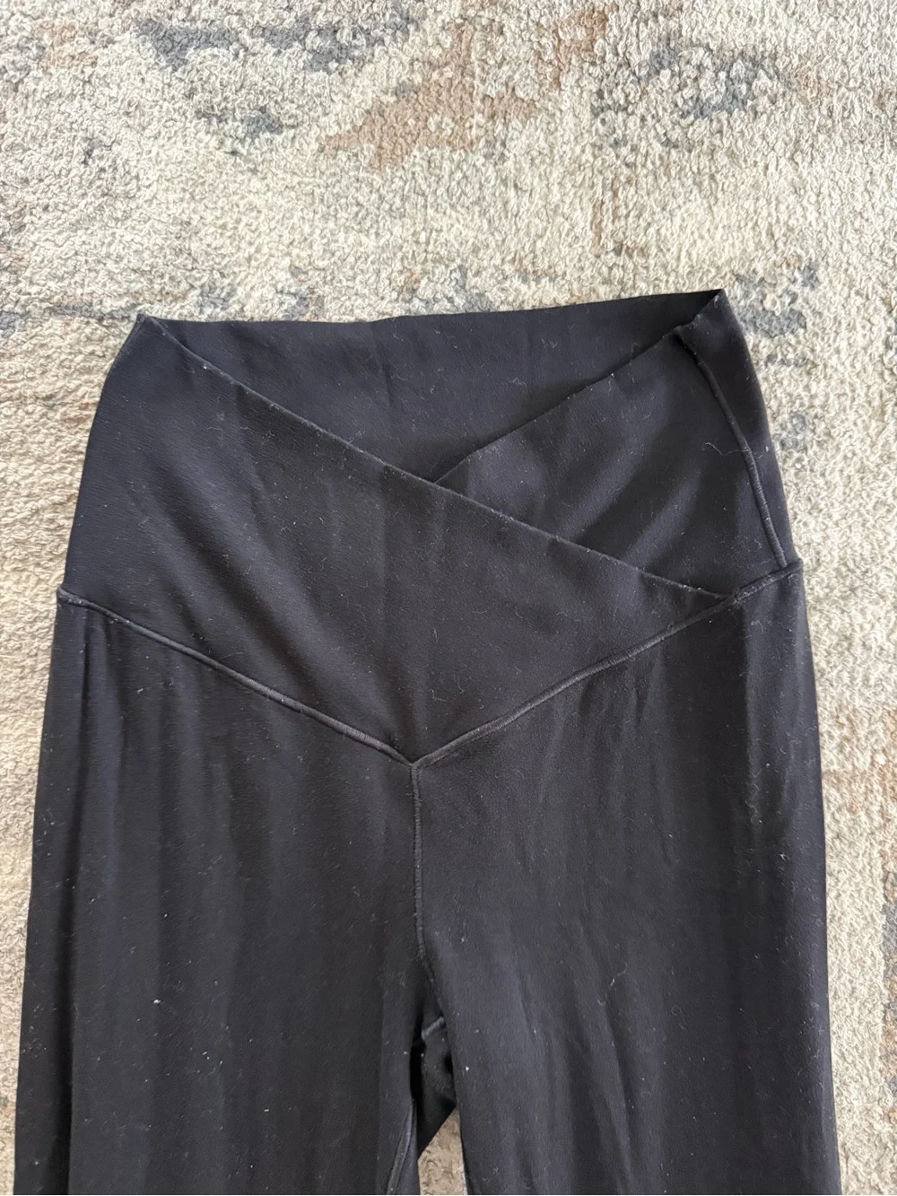aerie Black Crossover Flare Yoga Pants